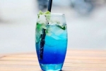 high- tea, blue curacao syrum, blue curacao mocktail recipe, Ice cubes