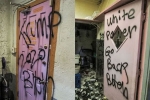 vandals., Restaurant, indian restaurant vandalized in new mexico hate messages like go back scribbled on walls, New mexico