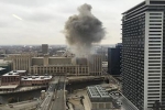 post office, fire, old chicago main post office building caught fire, Eisenhower expressway