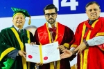 Ram Charan Doctorate news, Ram Charan Doctorate breaking, ram charan felicitated with doctorate in chennai, Ram charan