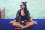 Sonakshi Sinha instagram, Sonakshi Sinha, sonakshi s latest look keeps the heat on, Practising yoga
