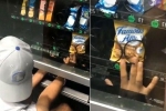 Indian stealing from vending machine in US, Indian American, watch video of young indian american man allegedly stealing cookies from a vending machine goes viral, Pappu