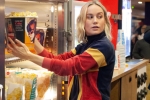 captain marvel in India, captain marvel poster, captain marvel star brie larson surprises her fans in amc theaters by serving popcorn, Brie larson